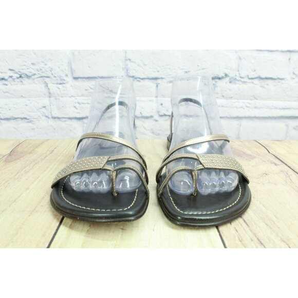 Donald J Pliner Gold Leather Slip-on Slingback Casual Italy Sandals Size 8 M - Picture 4 of 9